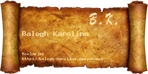 Balogh Karolina névjegykártya